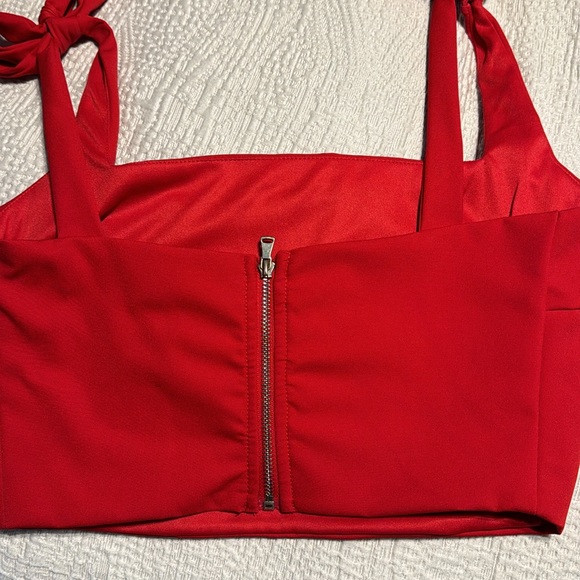 Women Tie Straps Crop Top- XS - Picture 3 of 5